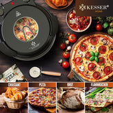 KESSER® Pizzaoven tot 400° - Pizzamaker - 1200W - Stenen plaat - Zwart
